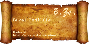 Burai Zsófia névjegykártya