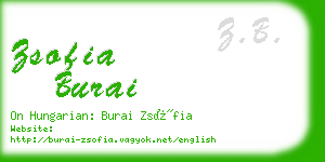 zsofia burai business card